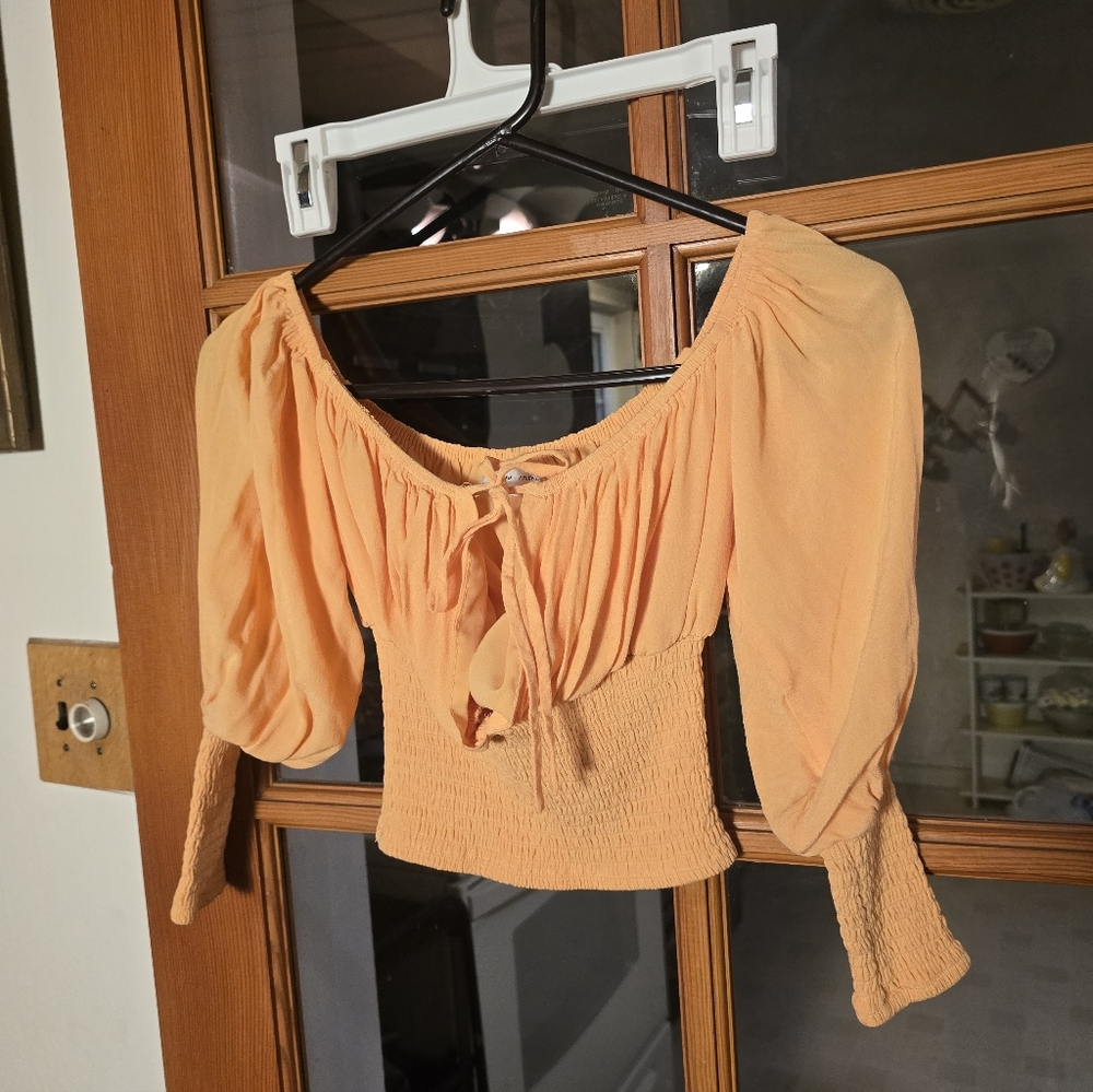 Lovers And Friends Orange  Off-Shoulder Women's Top Xs NWOT